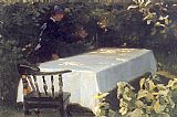 Peder Severin Kroyer Mesa en el jardin painting